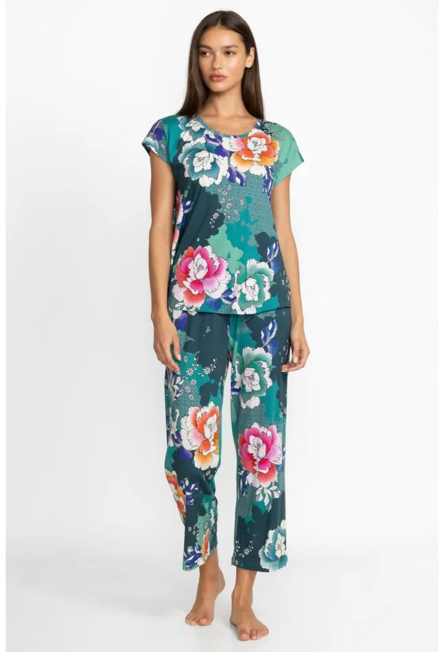 Women The Bobbie Crop Set Tura Turquoise Johnny Was Sleepwear