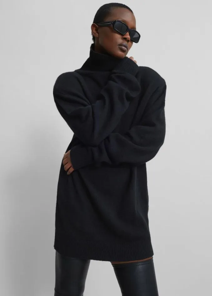 Women The Frankie Shop Emilia Mini Padded Sweater Dress 8211 Black Black