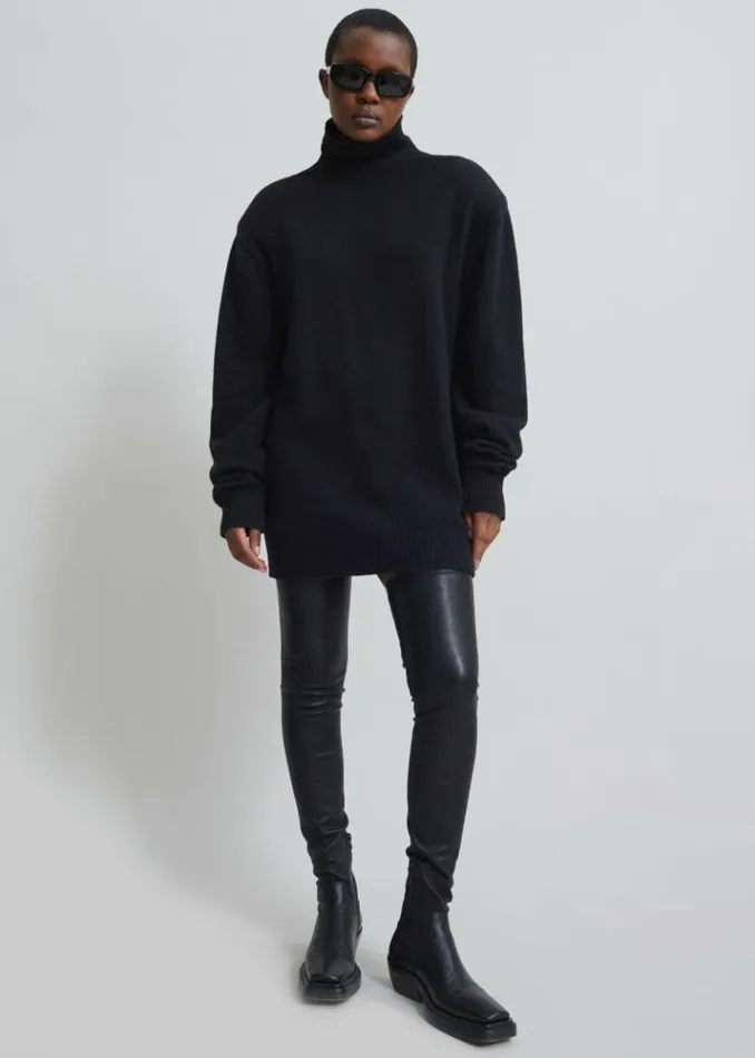 Women The Frankie Shop Emilia Mini Padded Sweater Dress 8211 Black Black