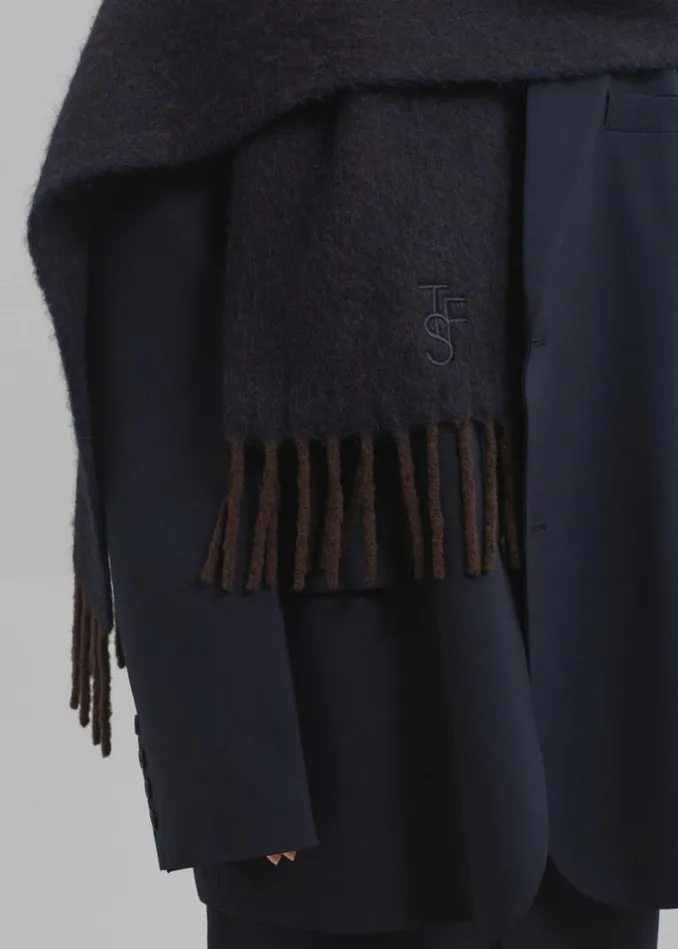 Women The Frankie Shop Etta Wool Scarf 8211 Navy Navy