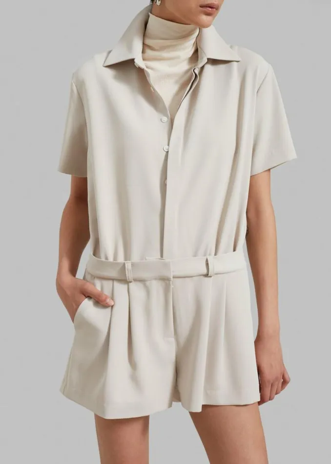 Women The Frankie Shop Faith Romper 8211 Beige Beige