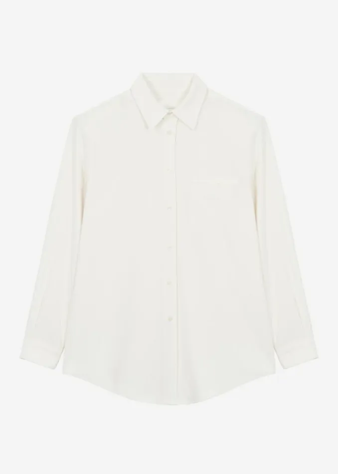 Women The Frankie Shop Hollis Padded Shoulder Shirt 8211 Ivory Ivory