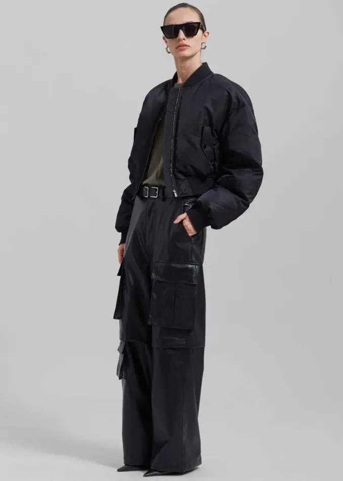 Women The Frankie Shop Houghton Cropped Bomber 8211 Black Black