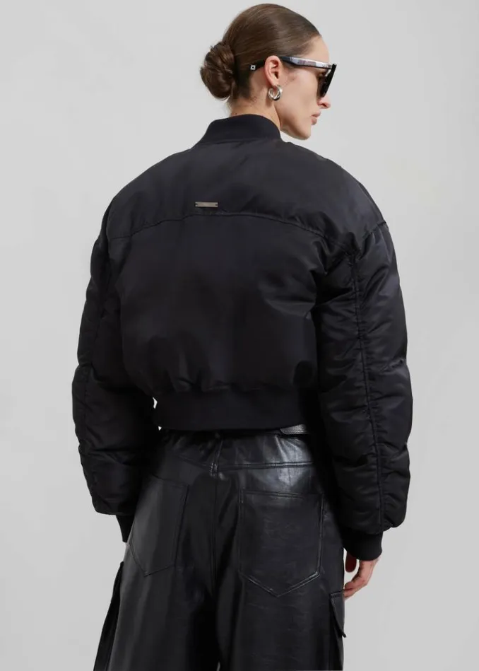 Women The Frankie Shop Houghton Cropped Bomber 8211 Black Black