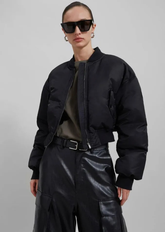 Women The Frankie Shop Houghton Cropped Bomber 8211 Black Black
