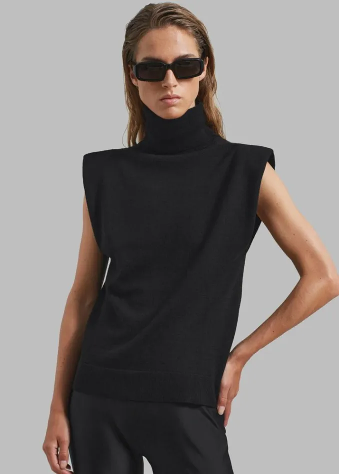 Women The Frankie Shop Nadia Thin Padded Sleeveless Turtleneck 8211 Black Black Women The Frankie Shop Nadia Thin Padded Sleeveless Turtleneck 8211 Black Black