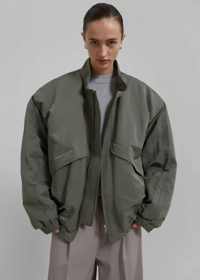 Women The Frankie Shop Seth Oversized Jacket 8211 Khaki Khaki