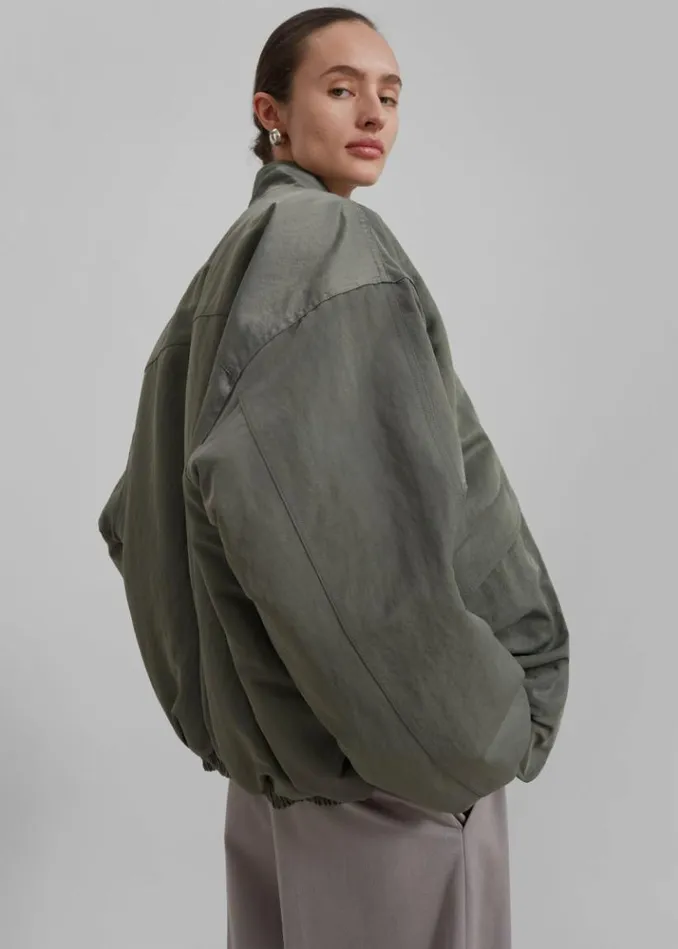 Women The Frankie Shop Seth Oversized Jacket 8211 Khaki Khaki