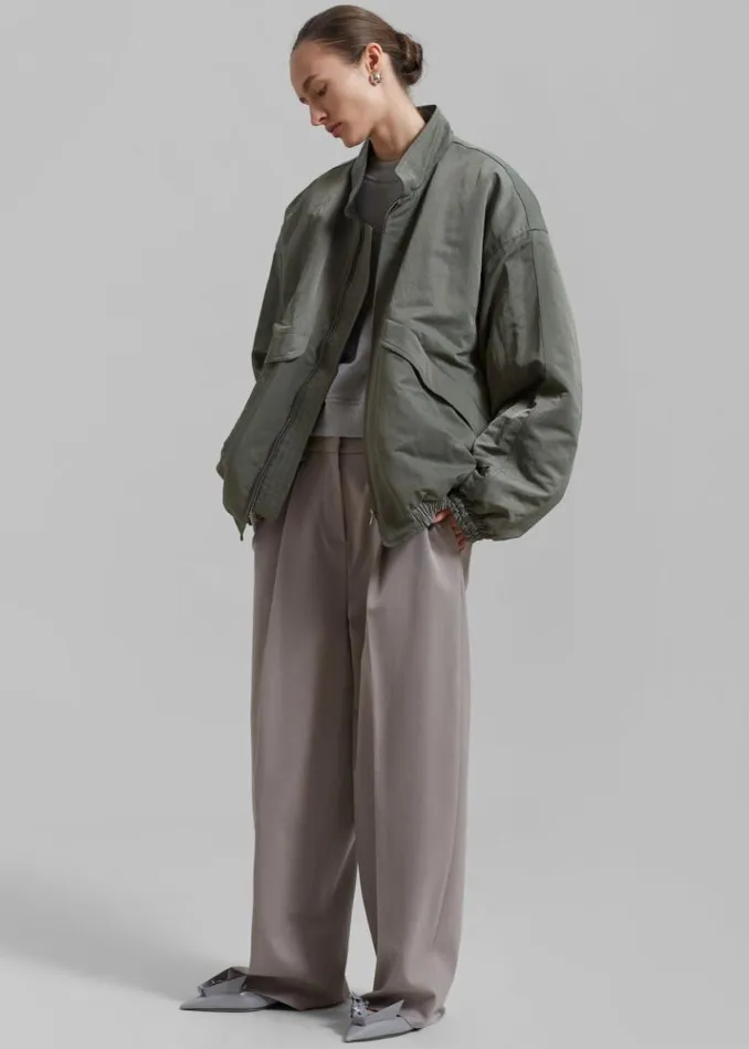 Women The Frankie Shop Seth Oversized Jacket 8211 Khaki Khaki