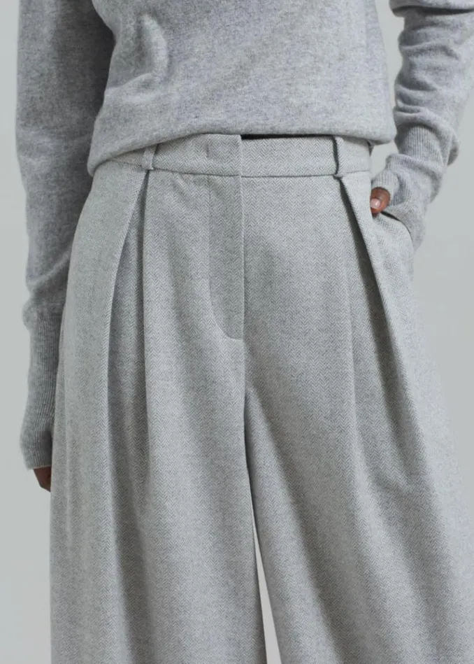 Women The Frankie Shop The Garment Trento Pants 8211 Heather Grey Herringbone Heather Grey Herringbone