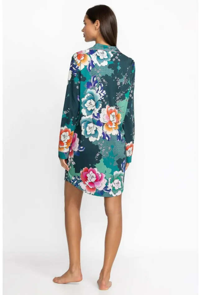 Women The Neena Long Sleeve Shirt Tura Turquoise Johnny Was Sleepwear