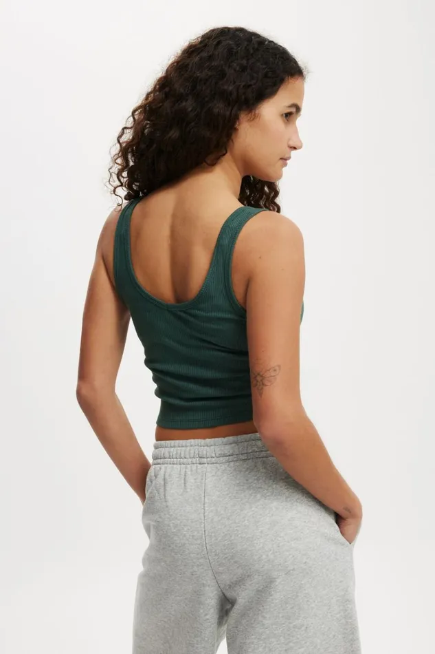 Women Tops Cotton On Bondi Tank Pine Forest Green