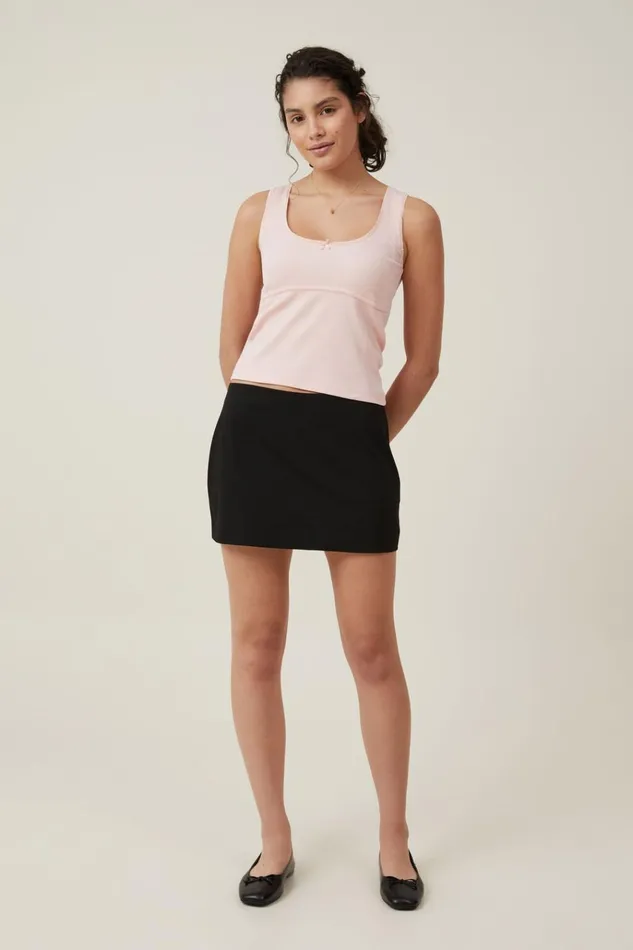 Women Tops Cotton On Lou Picot Trim Tank Rose Quartz