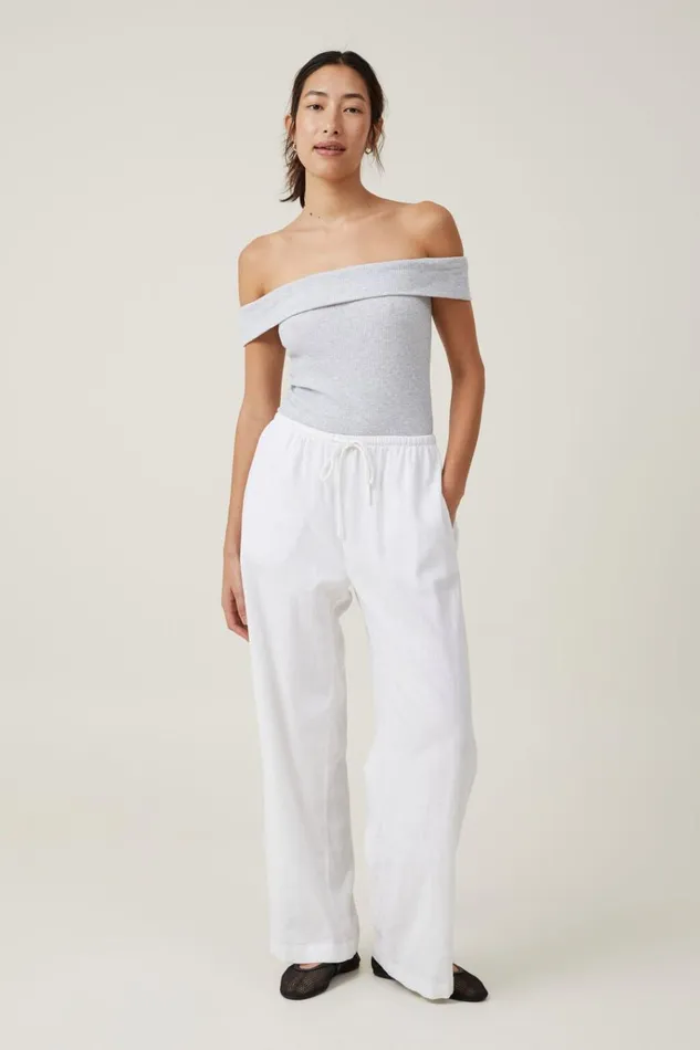 Women Tops Cotton On Mia Off The Shoulder Bodysuit Grey Marle