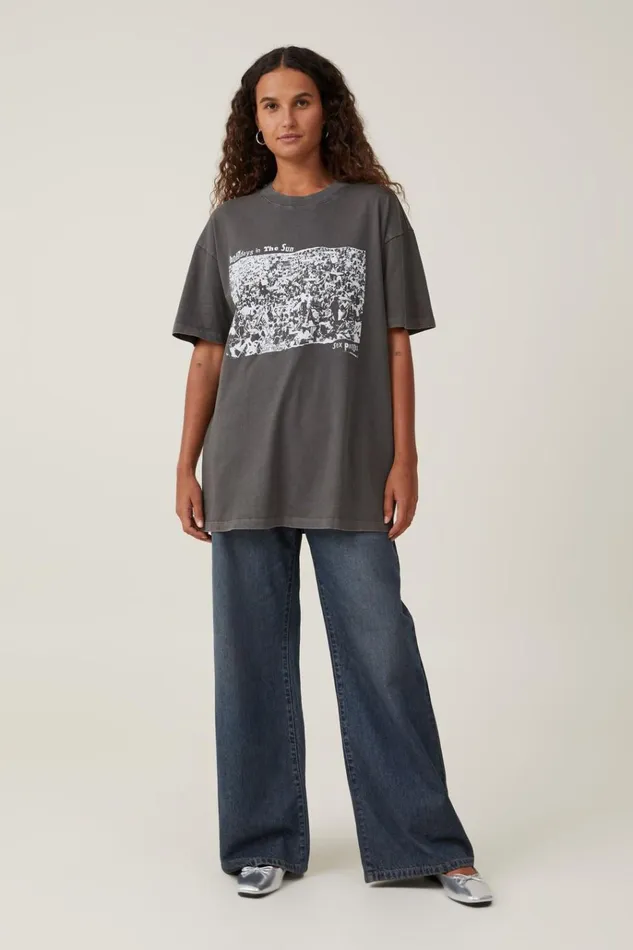 Women Tops Cotton On The Oversized Band Tee Lcn Bra Sex Pistolsgraphite Women Tops Cotton On The Oversized Band Tee Lcn Bra Sex Pistolsgraphite