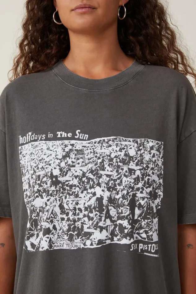 Women Tops Cotton On The Oversized Band Tee Lcn Bra Sex Pistolsgraphite Women Tops Cotton On The Oversized Band Tee Lcn Bra Sex Pistolsgraphite