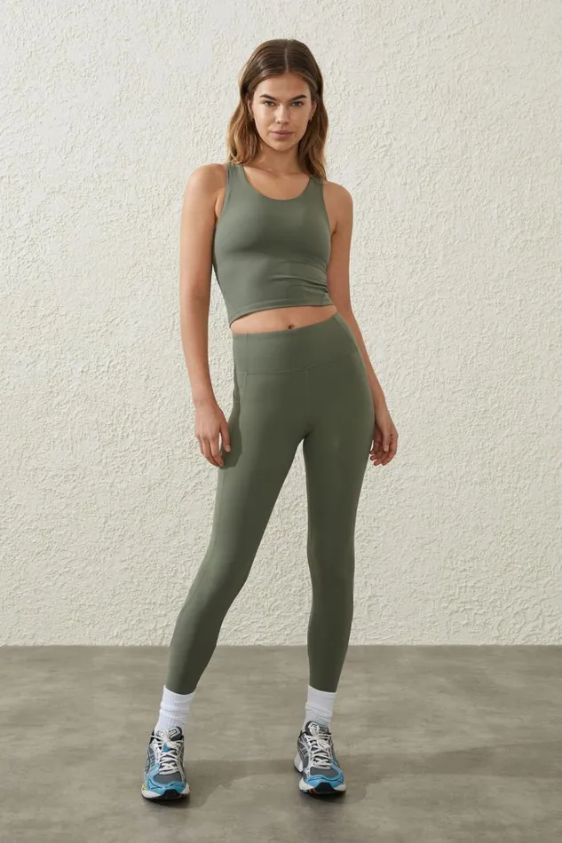 Women Tops Cotton On Ultra Luxe Active Tank Sweet Green