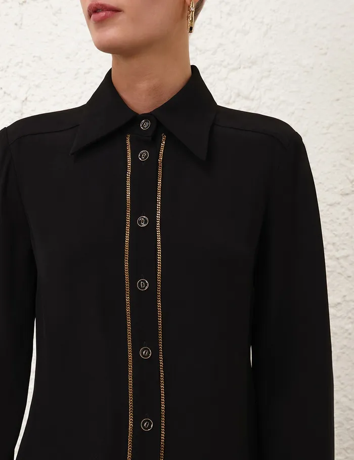 Women Tops Zimmermann Chain Blouse Black
