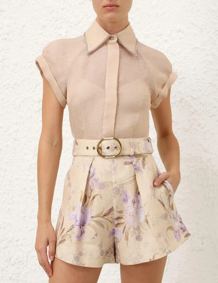 Women Tops Zimmermann Eden Fitted Blouse Cream