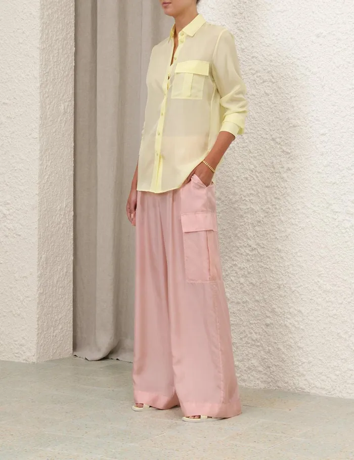 Women Tops Zimmermann Halliday Manstyle Shirt Lemon