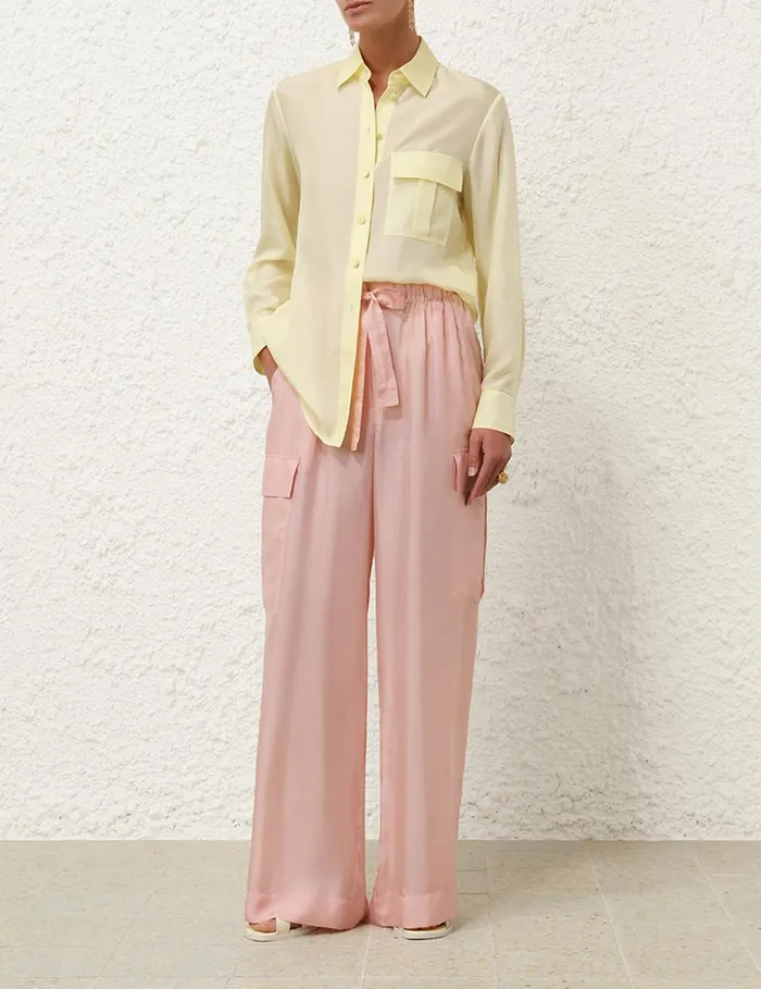 Women Tops Zimmermann Halliday Manstyle Shirt Lemon