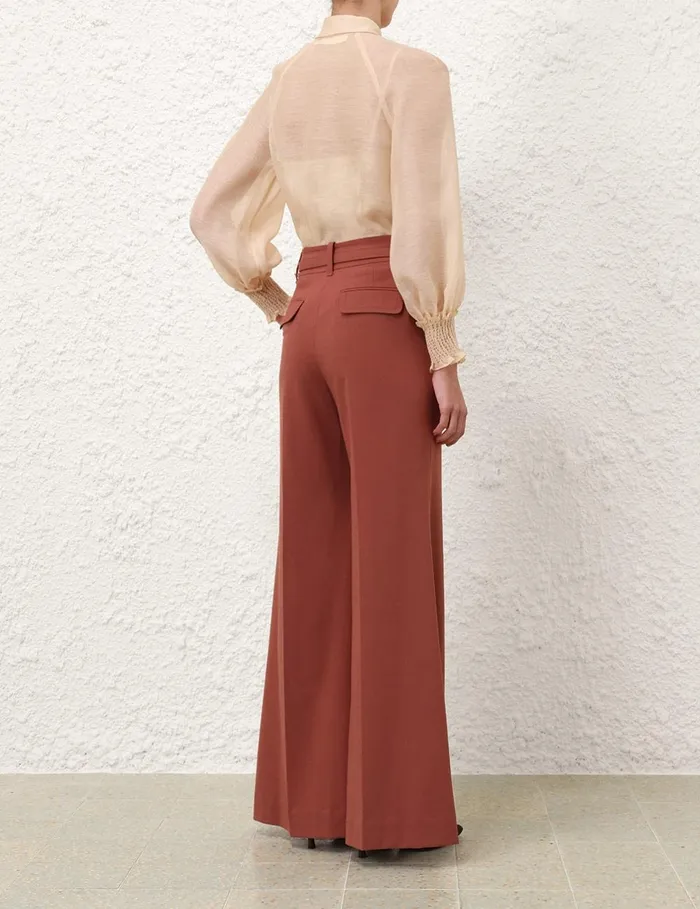 Women Tops Zimmermann Illustration Buttoned Blouse Cream