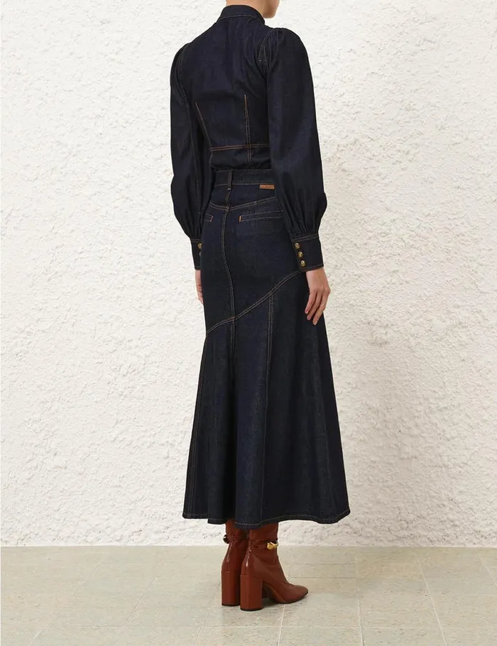 Women Tops Zimmermann Illustration Fitted Blouse Night Sky