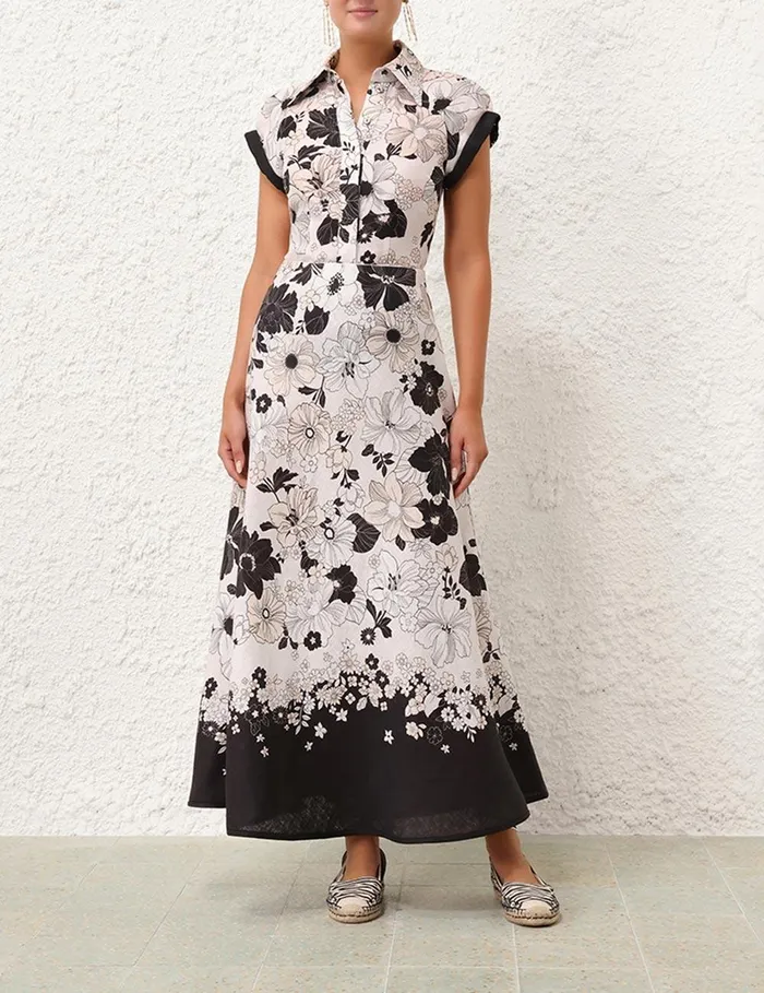 Women Tops Zimmermann Pop Short Sleeve Shirt Ivoryblack Floral