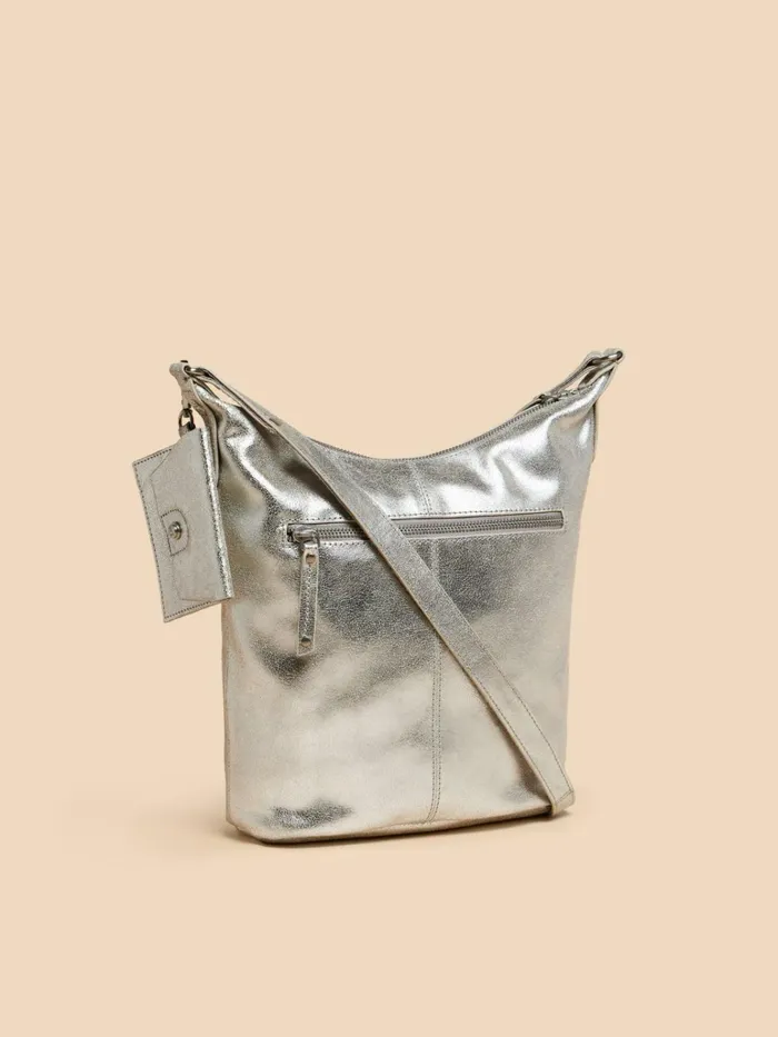 Women White Stuff Bags And Purses Fern Soft Leather Crossbody Silver Tone Metallic Women White Stuff Bags And Purses Fern Soft Leather Crossbody Silver Tone Metallic