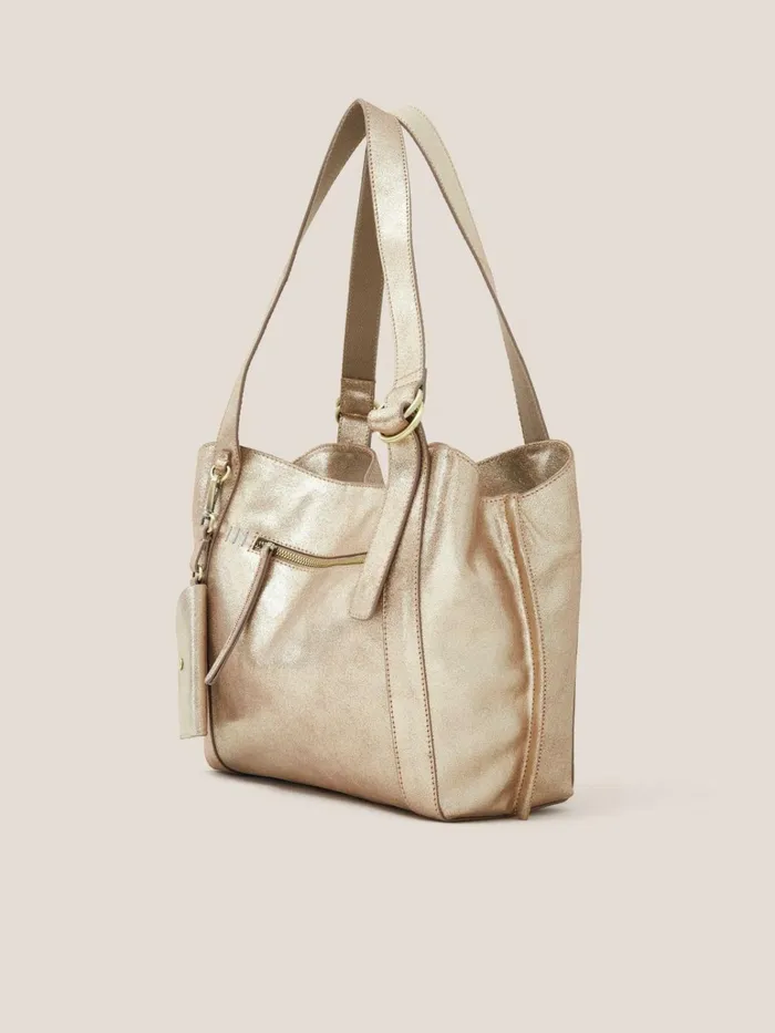 Women White Stuff Bags And Purses Hannah Tote Gold Tone Metallic Women White Stuff Bags And Purses Hannah Tote Gold Tone Metallic