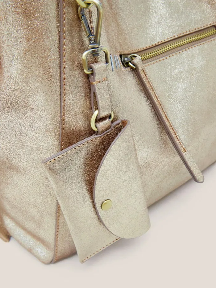 Women White Stuff Bags And Purses Hannah Tote Gold Tone Metallic Women White Stuff Bags And Purses Hannah Tote Gold Tone Metallic
