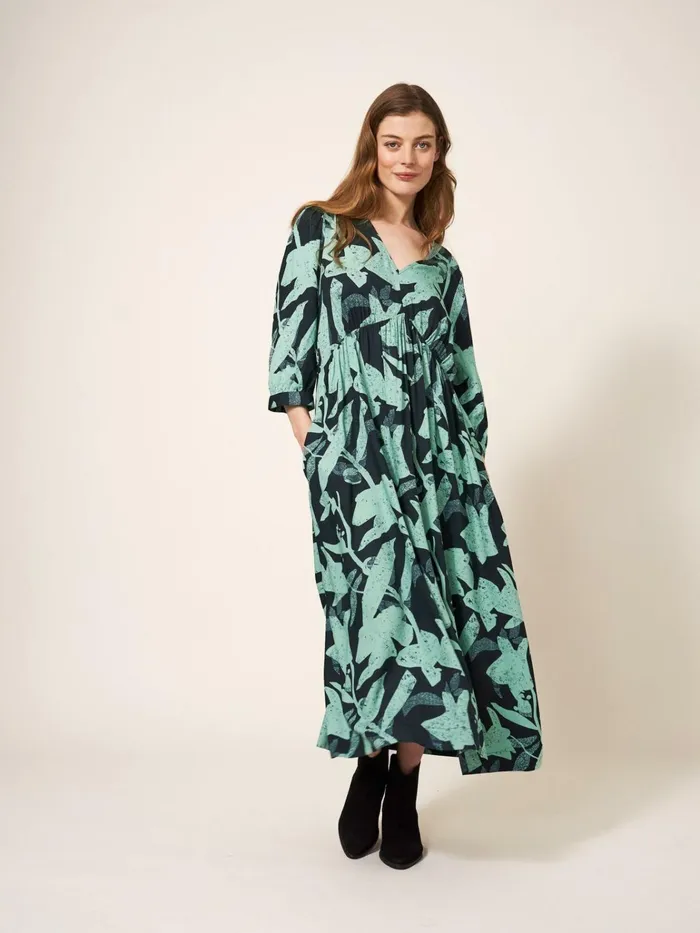 Women White Stuff Dresses Lucy Eco Vero Midi Dress Green Multi Women White Stuff Dresses Lucy Eco Vero Midi Dress Green Multi