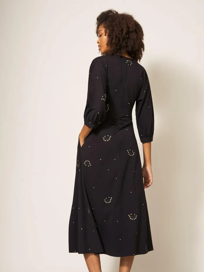 Women White Stuff Dresses Megan Embroidered Jersey Dress Black Multi Women White Stuff Dresses Megan Embroidered Jersey Dress Black Multi
