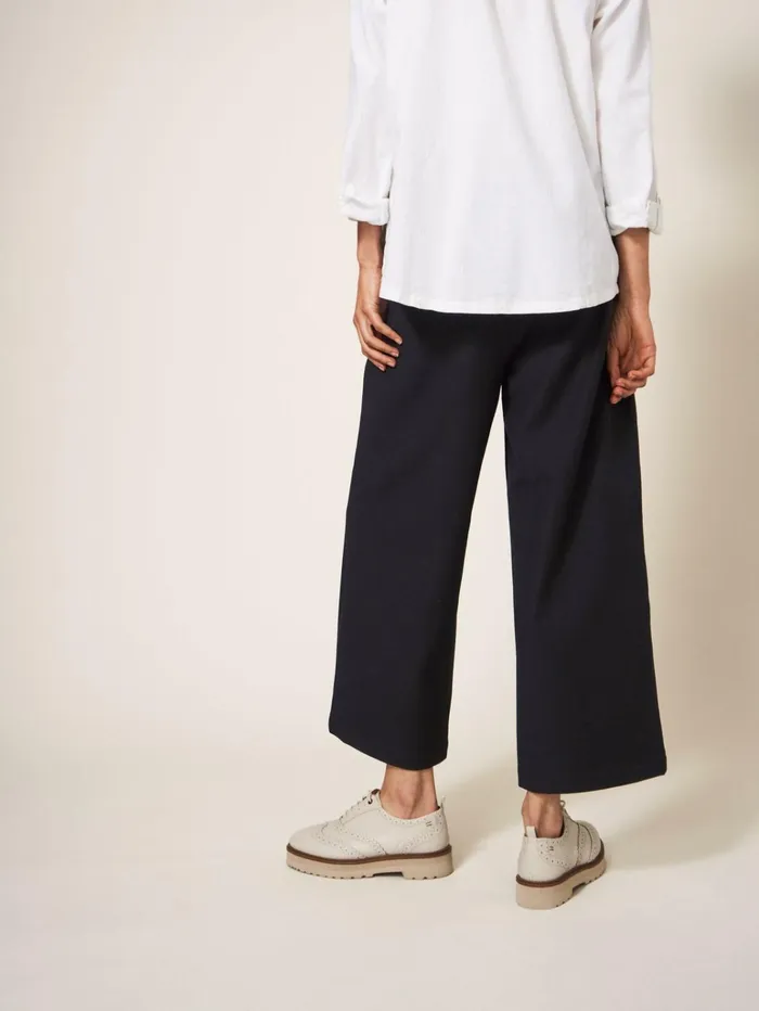 Women White Stuff Partywear Belle Wide Leg Cropped Trouser Pure Black