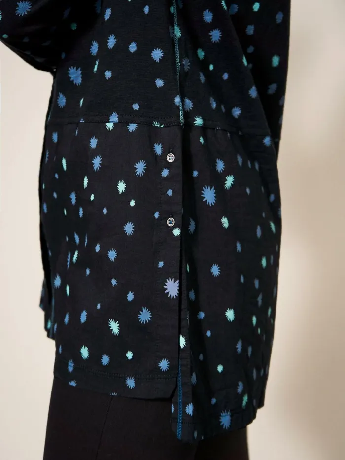 Women White Stuff Tops And Tshirts LOTTIE LONGLINE Teal Multi