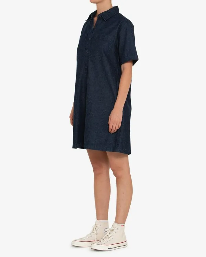 Womens Deus Ex Machina Dresses Denim Honour Shirt Dress 8211 Dark Indigo Dark Indigo Womens Deus Ex Machina Dresses Denim Honour Shirt Dress 8211 Dark Indigo Dark Indigo