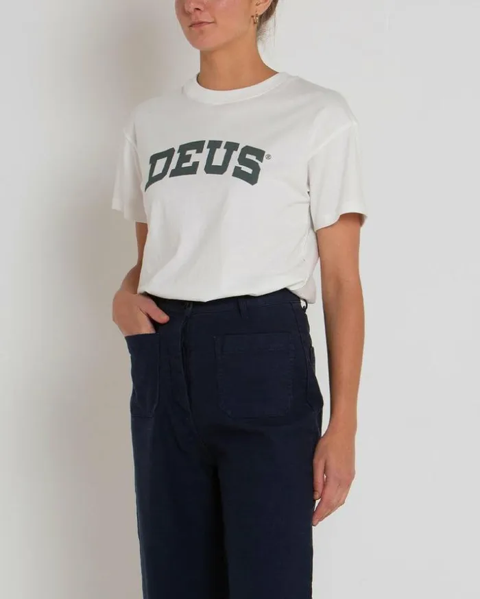 Womens Deus Ex Machina Tees Revolution Tee 8211 Vintage White Vintage White