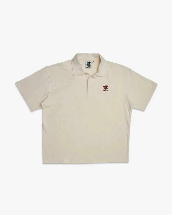 WomensMens Deus Ex Machina Gifting Stokes Records Polo 8211 Dirty White Dirty White WomensMens Deus Ex Machina Gifting Stokes Records Polo 8211 Dirty White Dirty White