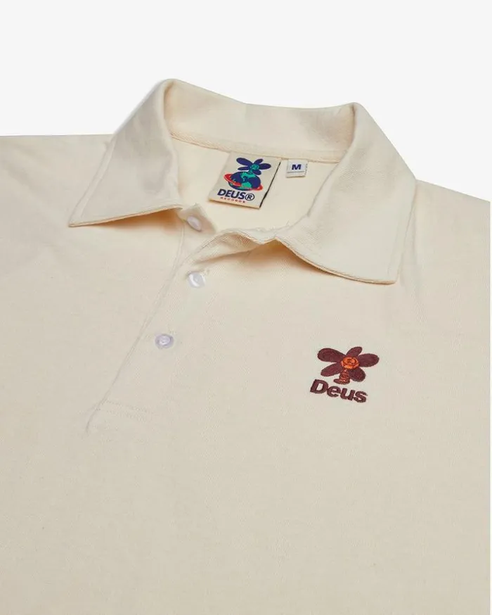 WomensMens Deus Ex Machina Gifting Stokes Records Polo 8211 Dirty White Dirty White WomensMens Deus Ex Machina Gifting Stokes Records Polo 8211 Dirty White Dirty White