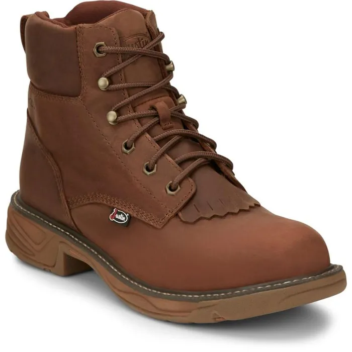 Work Men Justin Boots Rush 6034 Waterproof Lace Up Work Boot Barley 040brown041