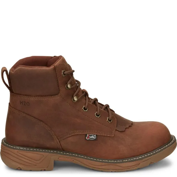 Work Men Justin Boots Rush 6034 Waterproof Lace Up Work Boot Barley 040brown041