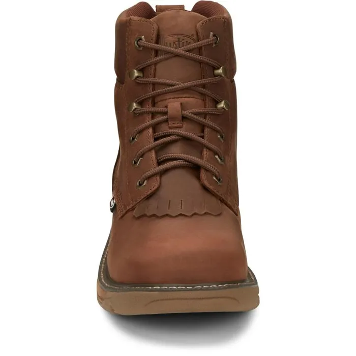 Work Men Justin Boots Rush 6034 Waterproof Lace Up Work Boot Barley 040brown041