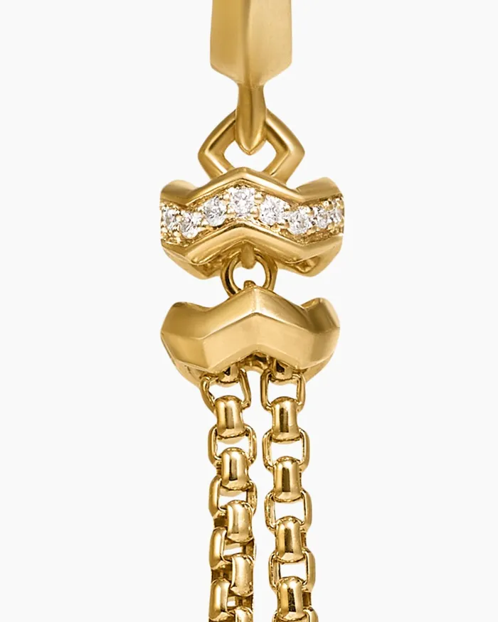 Zig Zag Stax Chain Drop Earrings In 18K Yellow Gold With Diamonds 66mm Women David Yurman Drop Zig Zag Stax Chain Drop Earrings In 18K Yellow Gold With Diamonds 66mm Women David Yurman Drop