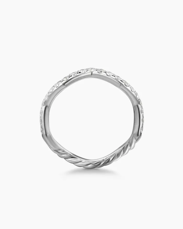 Zig Zag Stax Ring In Sterling Silver With Diamonds 2mm Women David Yurman Band