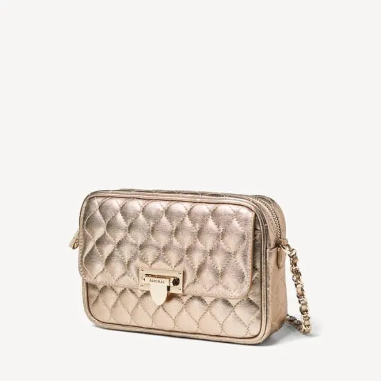 Zip Top Lottie Bag Old Gold Nappa Women Aspinal Of London Shoulder